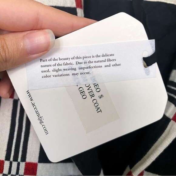 Ace & Jig Coat Storm Overcoat Quilted Single-Breasted Black Geo S NWT - Picture 8 of 13